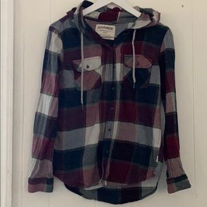 Garage XS Hooded Boyfriend Fit Flannel